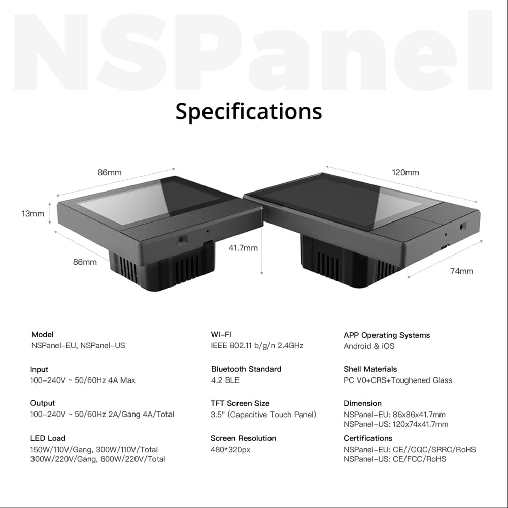 SONOFF NSPanel Smart Scene Wall Switch (120 Type) thumbnail 9