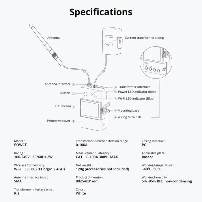 SONOFF POW Ring Smart Power Meter | POWCT thumbnail 3