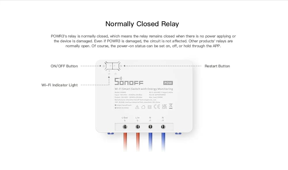 SONOFF POWR3 High Power Smart Switch thumbnail 3