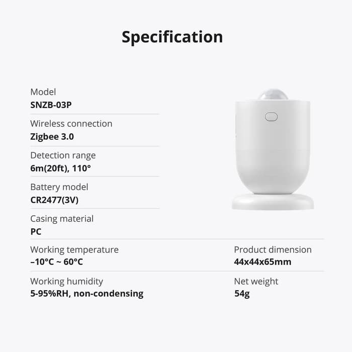 SONOFF Zigbee Motion Sensor | SNZB-03P thumbnail 11