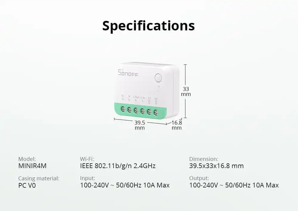 SONOFF MINI Extreme Wi-Fi Smart Switch (Matter-enabled) | MINIR4M thumbnail 5