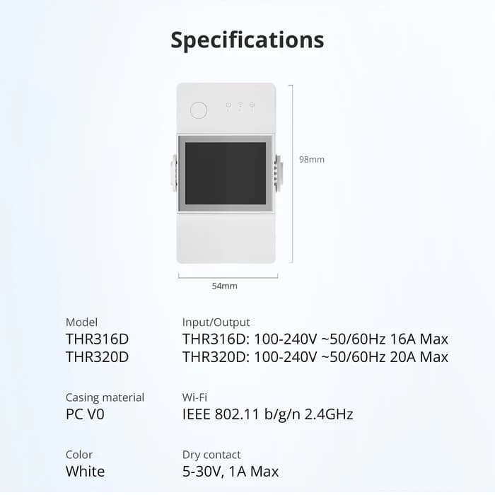 SONOFF TH Elite Smart Temperature and Humidity Monitoring Switch | THR316D thumbnail 4