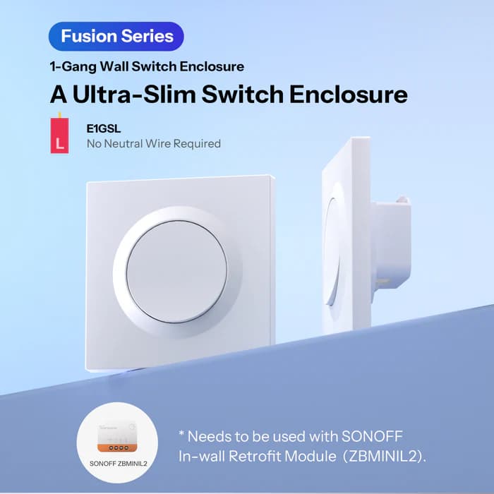 SONOFF Fusion Series 1-Gang Wall Switch Enclosure | E1GS/E1GSL thumbnail 5