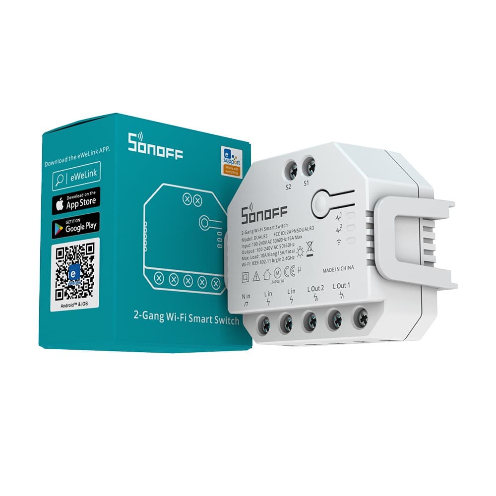 SONOFF DUALR3/DUALR3 Lite Dual Relay Two Way Power Metering Smart Switch thumbnail 2