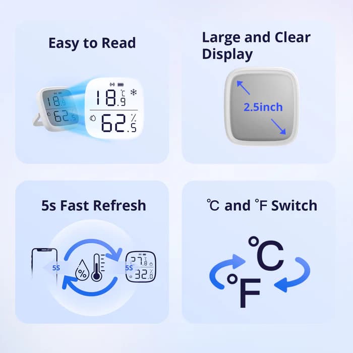 SONOFF SNZB-02D Zigbee LCD Smart Temperature Humidity Sensor thumbnail 5