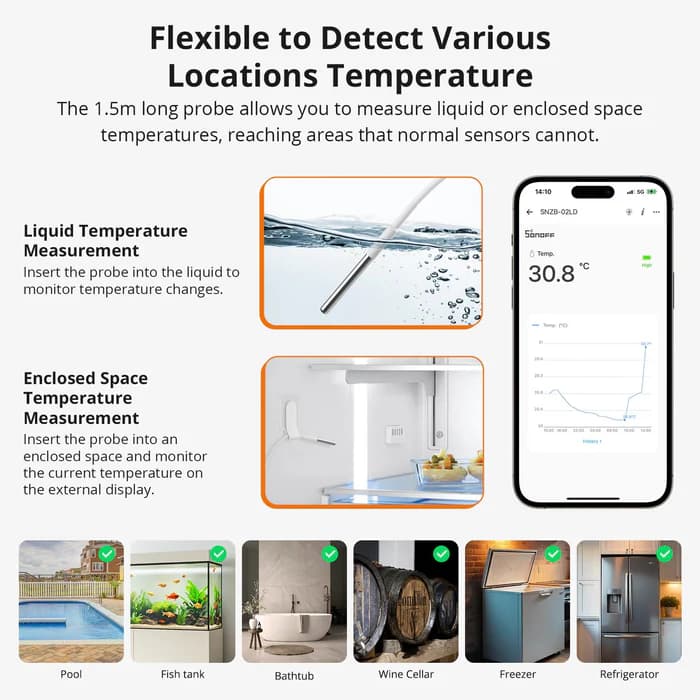 SONOFF SNZB-02LD IP65 Zigbee LCD Smart Thermometer (Probe Version) thumbnail 8