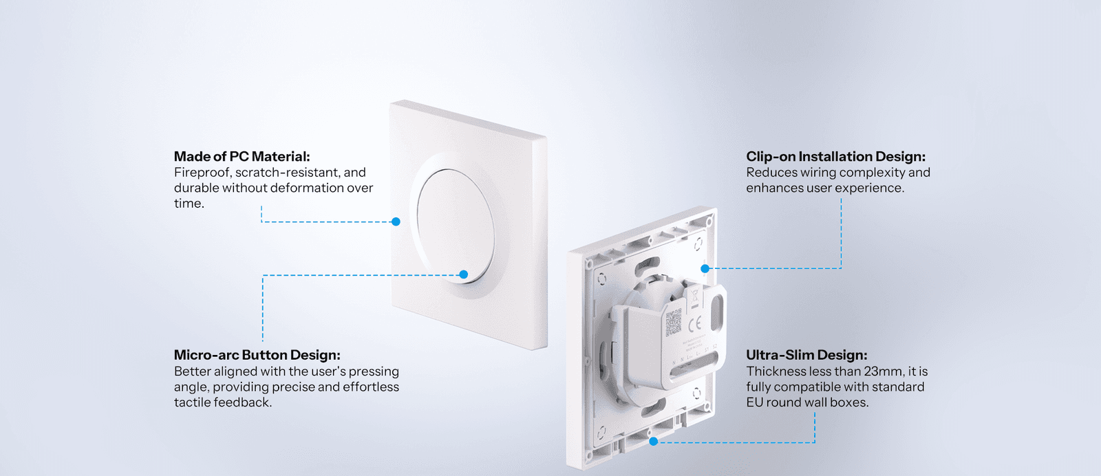 SONOFF Fusion Series 1-Gang Wall Switch Enclosure | E1GS/E1GSL - featured 1