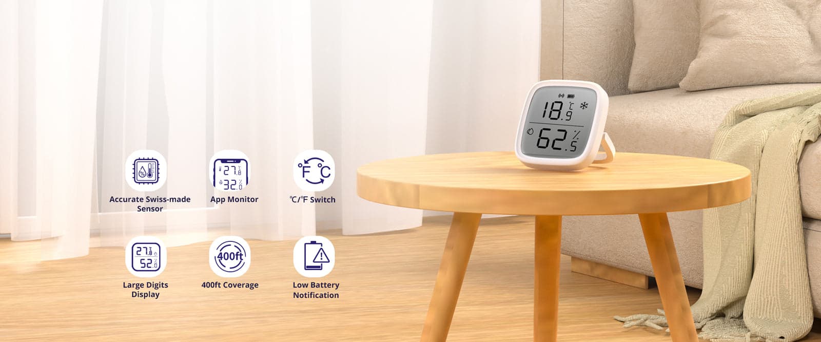 SONOFF SNZB-02D Zigbee LCD Smart Temperature Humidity Sensor - featured 1
